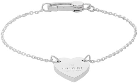 gucci trademark silver heart bracelet|gucci trademark heart silver bracelet.